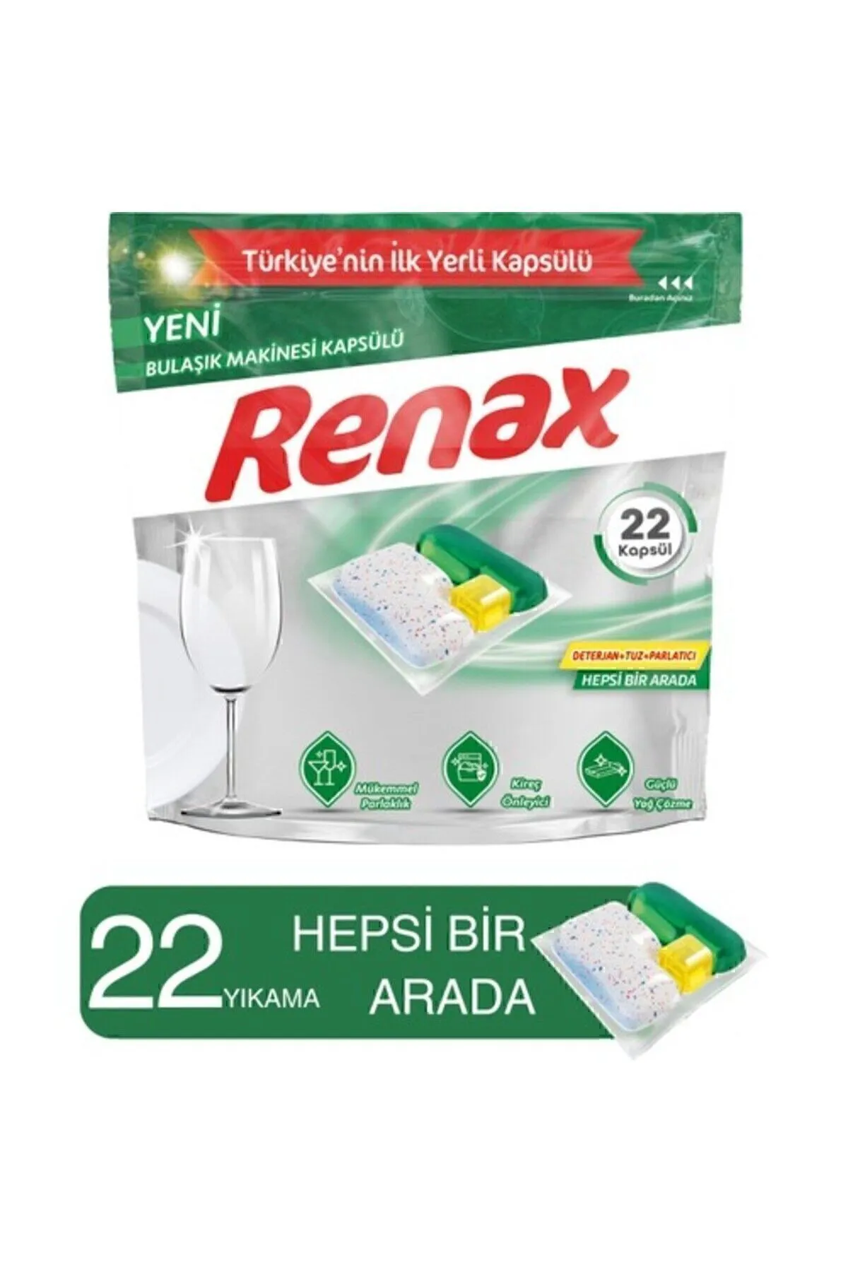 RENAX Bulaşık Makinası Kapsülü 22 Li