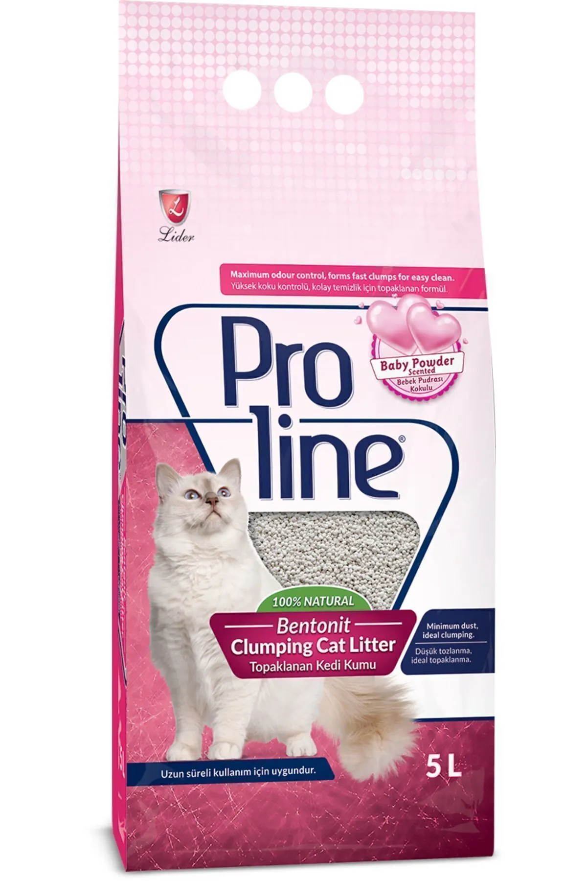 Proline Proline Bebek Pudralı Bentonit Kedi Kumu 5 Lt
