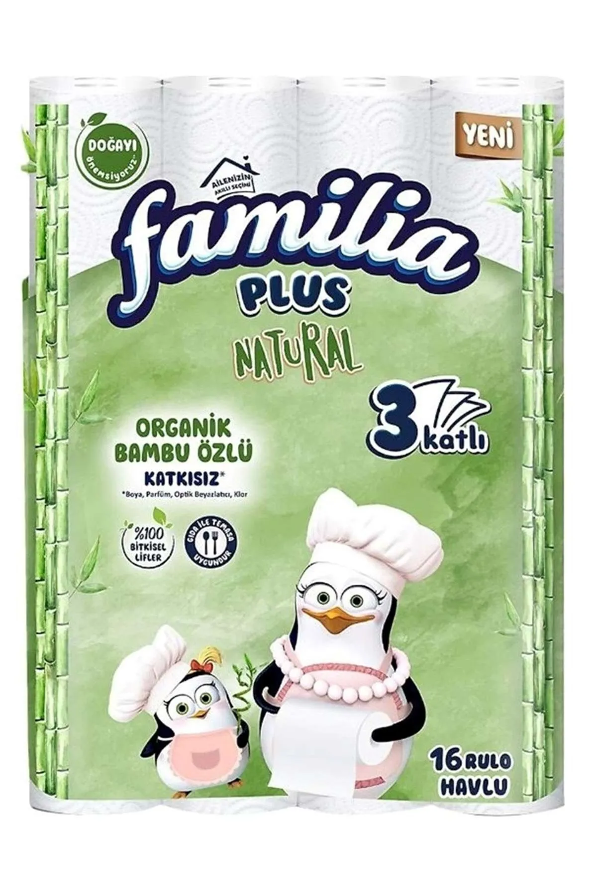 Familia Plus Natural Bambu Özlü 16’lı Kağıt Havlu